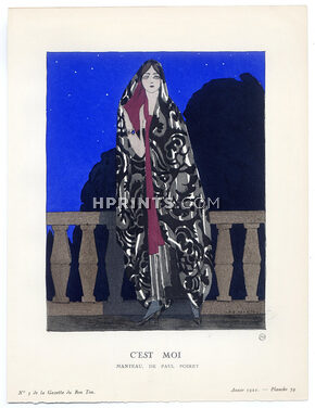 C'est Moi, 1922 - A. E. Marty, Manteau de Paul Poiret. La Gazette du Bon Ton, n°5 — Planche 39