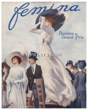 Etienne Drian 1910 Femina Cover, Horse Racing