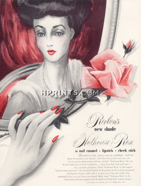 Revlon (Cosmetics) 1941 Lipstick, Nail Polish, Rose (flower)