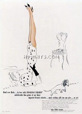 Tabarin (Hosiery, Stockings) 1941 Marcel Vertès, Teckel Dog