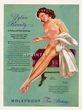 Holeproof (Hosiery, Stockings) 1942 Merlin, Pinup Pin-up