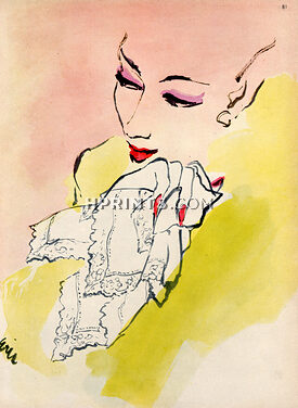 Eric (Carl Erickson) 1943 Lacy Handkerchief by Bloch Frères