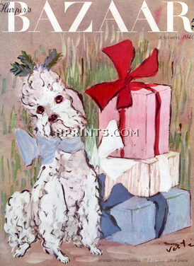 Marcel Vertès 1940 Poodle, Harper's Bazaar Cover