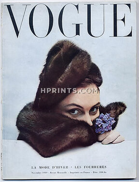 Vogue Paris 1949 November, Schiaparelli, Christian Dior, Robert Doisneau, 100 pages