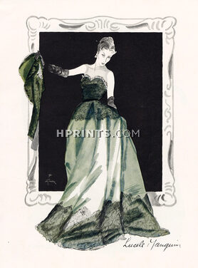 Lucile Manguin 1946 René Gruau, Evening Gown