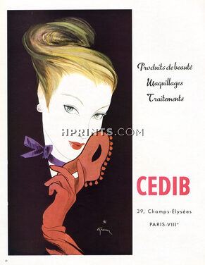 Cedib 1946 Produits de Beauté, Maquillage, René Gruau
