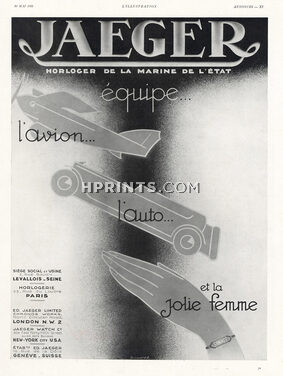 Jaeger 1931 Equipe l'Avion, l'Auto et la Jolie Femme, Art Deco