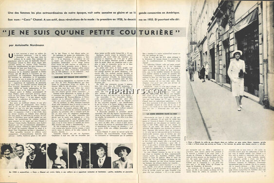Coco Chanel "Je ne suis qu'un petite couturière", 1957 - Photo Elwing, Text by Antoinette Nordmann