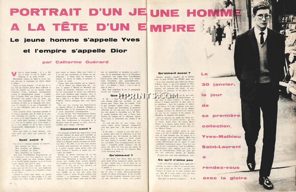 Yves Saint-Laurent - Portrait d'un jeune homme à la tête d'un Empire, 1957 - L'Empire Dior, Text by Catherine Guérard
