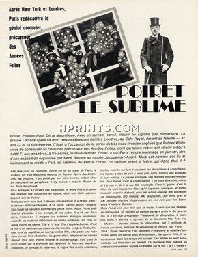 Poiret Le Sublime, 1973 - Paul Poiret Notre Oncle Paul, Text by Benoîte Groult, Flora Groult, Jacqueline Tenret, 5 pages