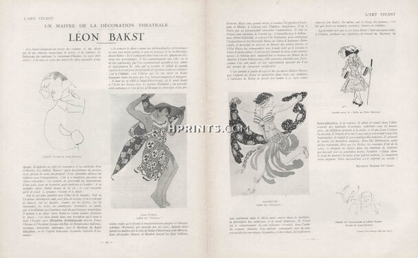 Léon Bakst, 1925 - Russian Ballet, Diaghilew, Bakst, Caricatures by Jean Cocteau, Text by Maurice Martin du Gard