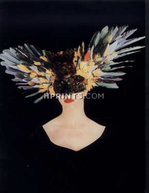 Leonor Fini 1946 Feathers Mask Costume, Bal du Pré-Catelan, Photo Rubin