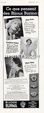 Burma 1937 Suzy Prim, Josephine Baker, Marie Glory