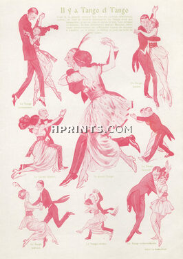 Lewis Baumer 1914 London Tango Dancers