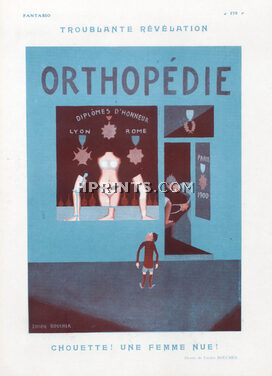 Lucien Boucher 1925 Orthopédie, "Chouette Une Femme Nue"