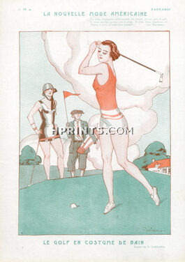 Le Golf en Costume de Bain, 1924 - Fabiano New American Fashion, Golfer