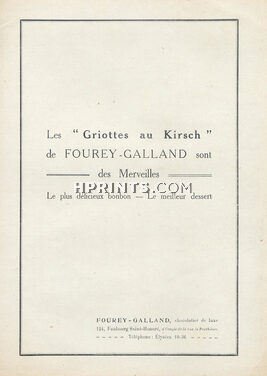 Fourey-Galland (Chocolates) 1921