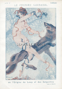 Miarko 1921 Premier Carnaval, Wolf, Snake, Sexy Girl Nude