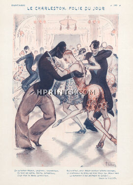 Armand Vallée 1926 "Le Charleston, Folie du Jour" Sexy Girl, Black Dancer