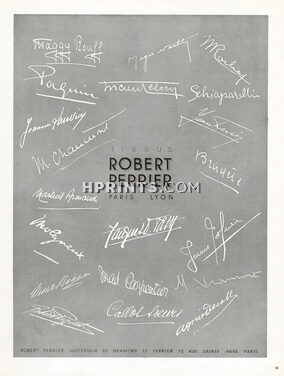 Robert Perrier (Fabric) 1945 Couture Autographs