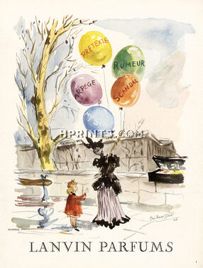 Lanvin (Perfumes) 1949 Ballons Baudruche, Balloons, Guillaume Gillet, Quai de Paris