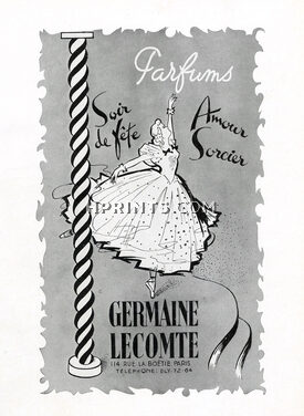 Germaine Lecomte (Perfumes) 1950 Amour Sorcier, Soir de Fête