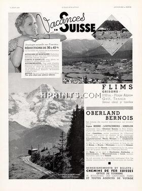 Chemins de Fer Suisses 1935 Flims, Oberland Bernois