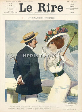 Albert Guillaume 1910 Elegant Umbrella Seashore