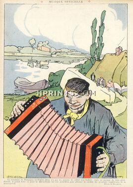 Delannoy 1910 Musique Officielle, Troupigny les Truites, Accordionist
