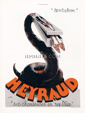 Heyraud (Reptiles Shoes) 1934 Snake, Dabo, Création Devambez