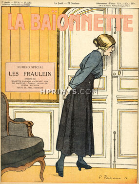 Fabien Fabiano 1916 Les Fräulein, La Baïonnette Cover