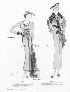 Schiaparelli 1934 Schompré, for the afternoon "431" and "412 bis"