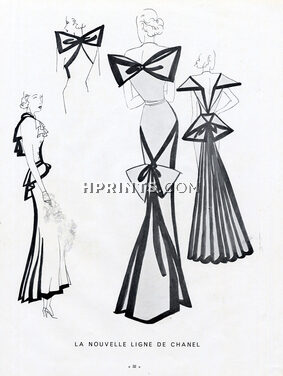 Chanel 1934 backless, Evening Gown, Léon Bénigni