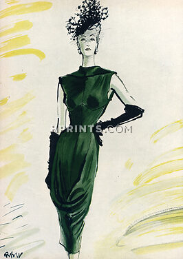 René Bouët-Willaumez 1944 Fashion Show Elizabeth Arden Designer Charles James, 3 pages