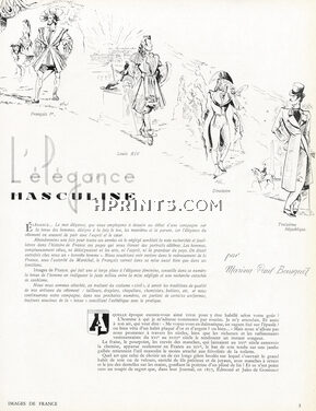 L'Élégance Masculine, 1941 - Dessins Louis de Beaufort et Mourgue. Photos chez Gelot, Text by Marina Paul Bousquet, 7 pages