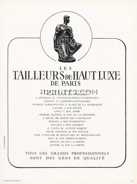 Les Tailleurs de Haut Luxe de Paris 1950
