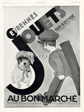 Au Bon Marché 1929 Toys, French bulldog, André Wilquin