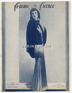 Jean Bader (Couture) 1936 Femme de France, Schiaparelli (Couture), Hermès (Handbags), Chanel (Fashion Goods), 36 pages