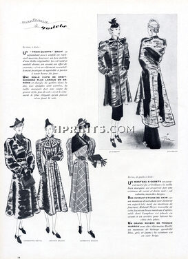 René Gruau 1937 Jungmann, Georgette Renal, Roland Meyer, Germaine Bailly, Andrébrun, Coats, Fur Coats, 3 pages
