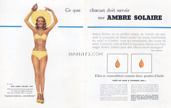 Ambre Solaire 1950 Swimwear, Suzy Bastide, Pinup Pin-up, Lucien Lorelle