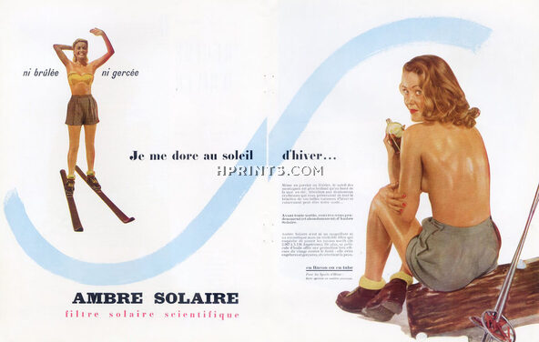 Ambre Solaire 1951 Skieuse, Topless