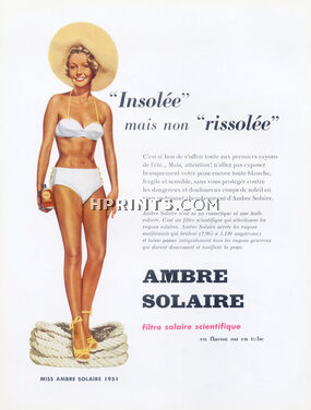 Ambre Solaire 1951 Miss Ambre Solaire, Bathing Beauty, Lucien Lorelle