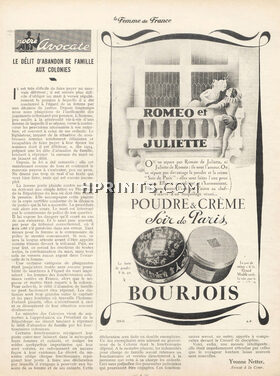 Bourjois (Cosmetics) 1936"Roméo & Juliette" Powder Soir de Paris