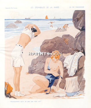 Henry Fournier 1936 "Les Déshabillés de la Marée" Beach, Topless