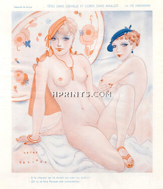 Sacha Zaliouk 1936 "Tête sans cervelle et corps sans maillot" Nude