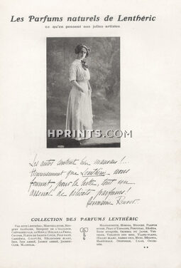Lenthéric (Perfumes) 1908 Germaine Reuver, Autograph