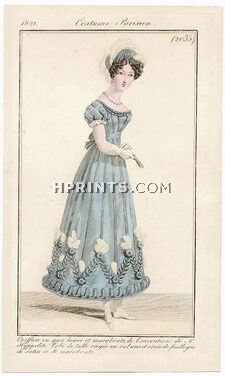 Le Journal des Dames et des Modes 1821 Costume Parisien N°2035
