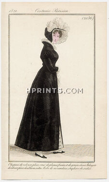 Le Journal des Dames et des Modes 1821 Costume Parisien N°2036