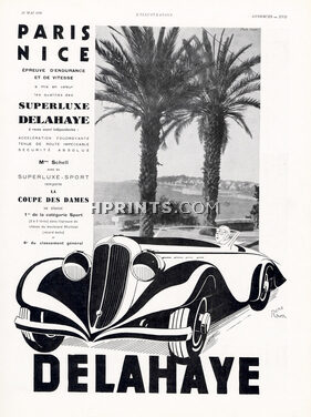 Delahaye 1935 Mme Schell, Paris-Nice, René Ravo