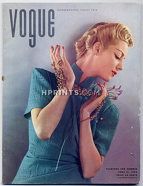 Vogue USA 1936 June 15th, Edward Steichen, Stalin versus Schiaparelli, Miguel Covarrubias, 100 pages